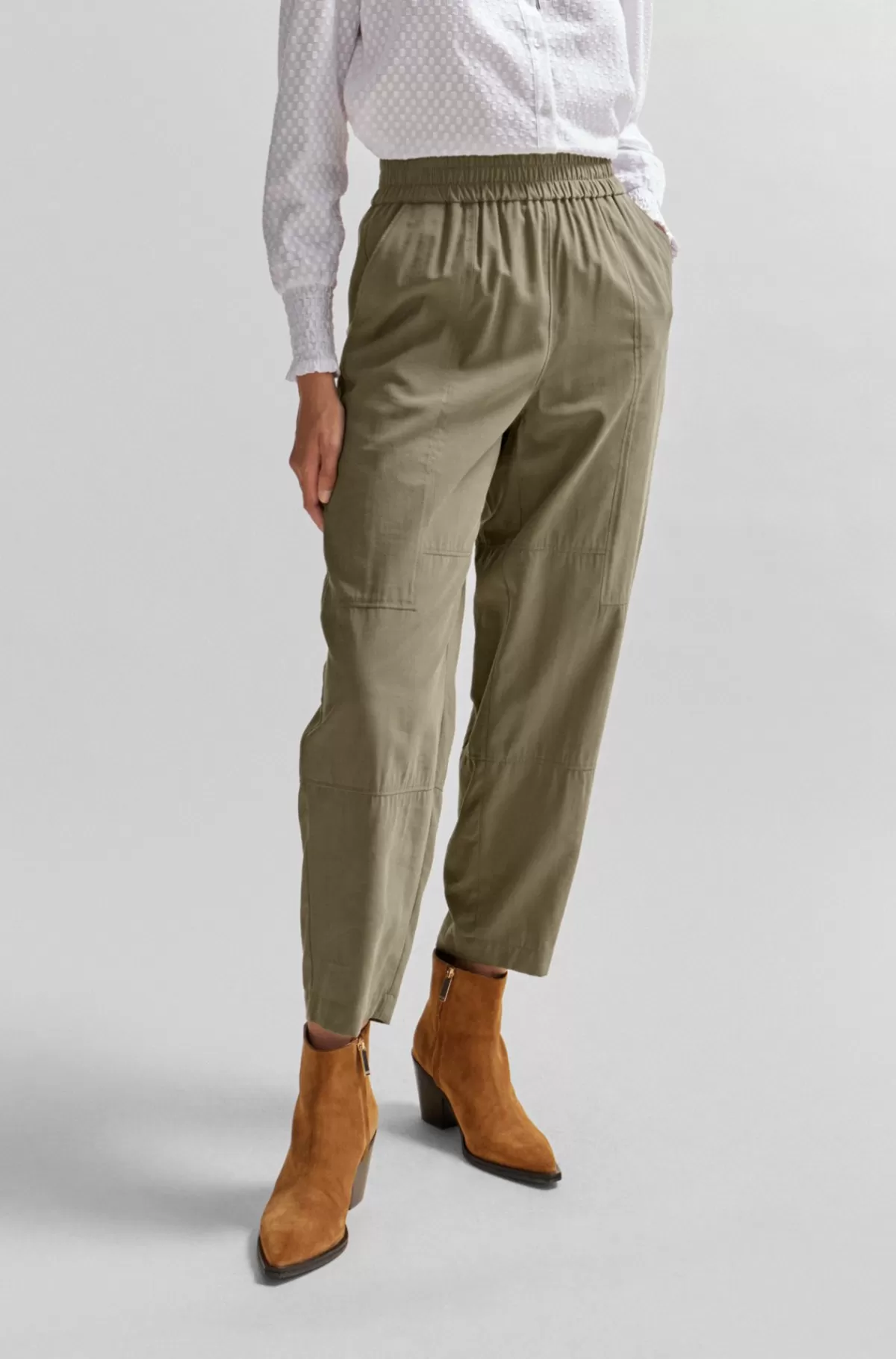HUGO BOSS Regular Fit Bukser Med Indsnævret Benvidde Kaki Flash Sale