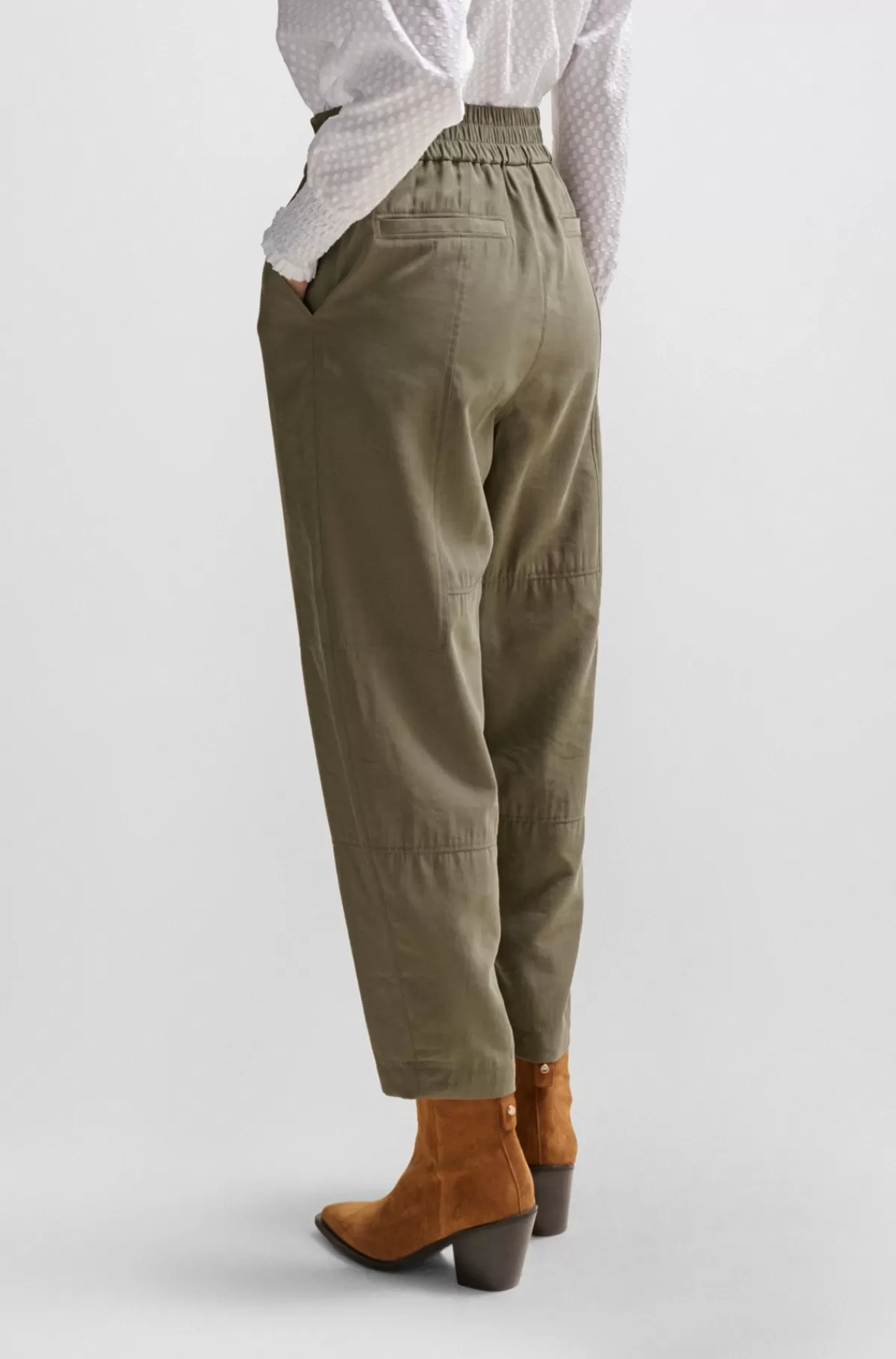 HUGO BOSS Regular Fit Bukser Med Indsnævret Benvidde Kaki Flash Sale