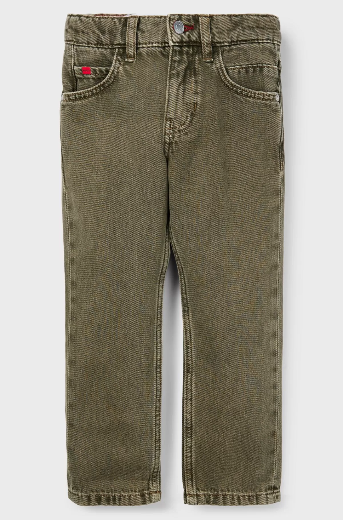 HUGO BOSS Regular Fit Jeans I Grøntonet Denim Til Børn Mørkegrøn Outlet