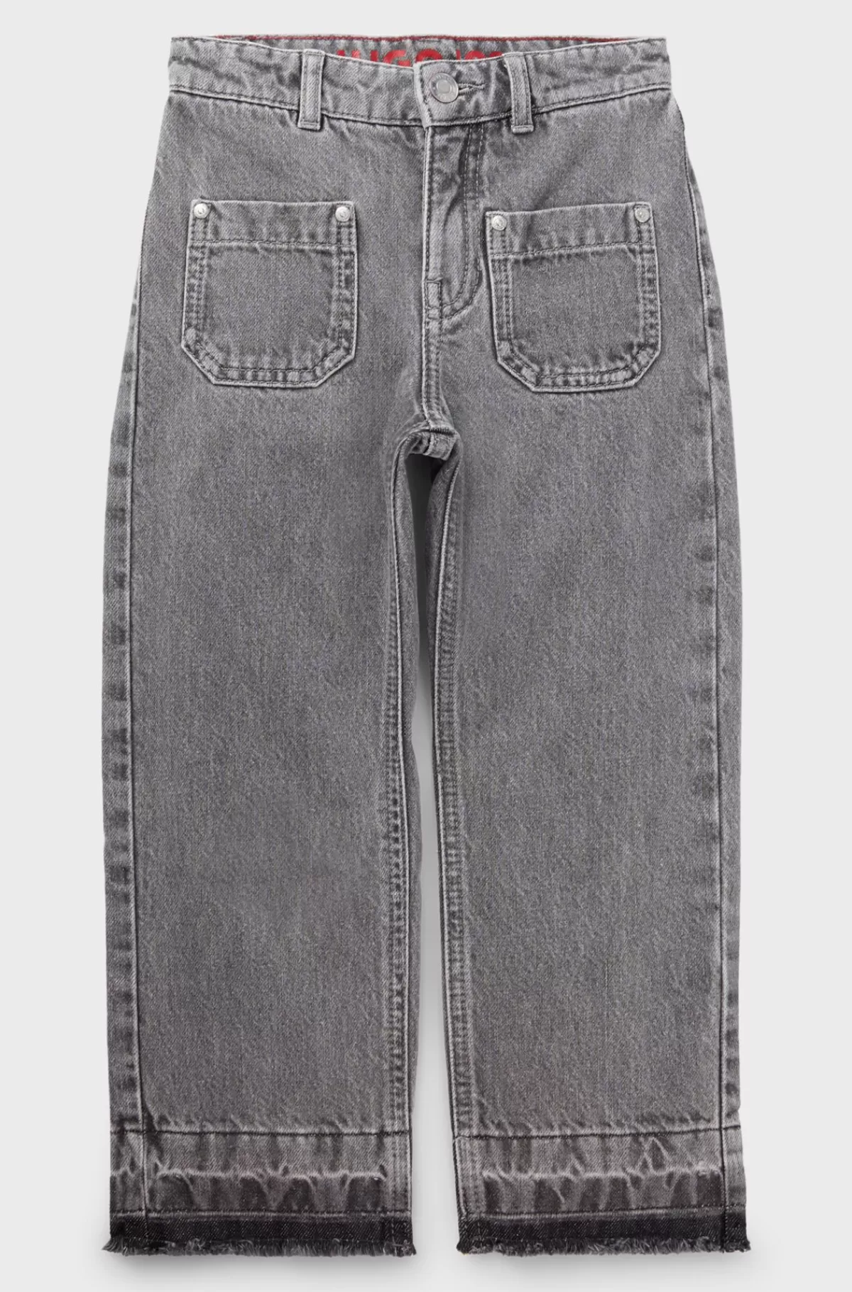 HUGO BOSS Relaxed Fit Jeans Til Børn I Grå Bomuldsdenim Mønstret Fashion