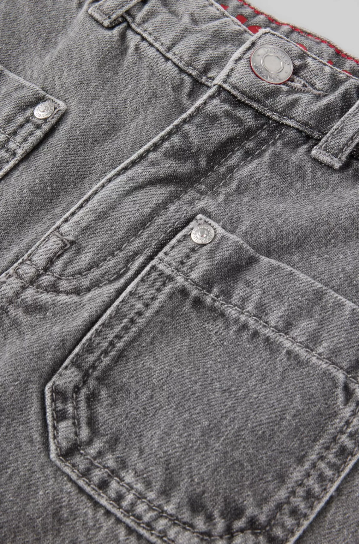 HUGO BOSS Relaxed Fit Jeans Til Børn I Grå Bomuldsdenim Mønstret Fashion