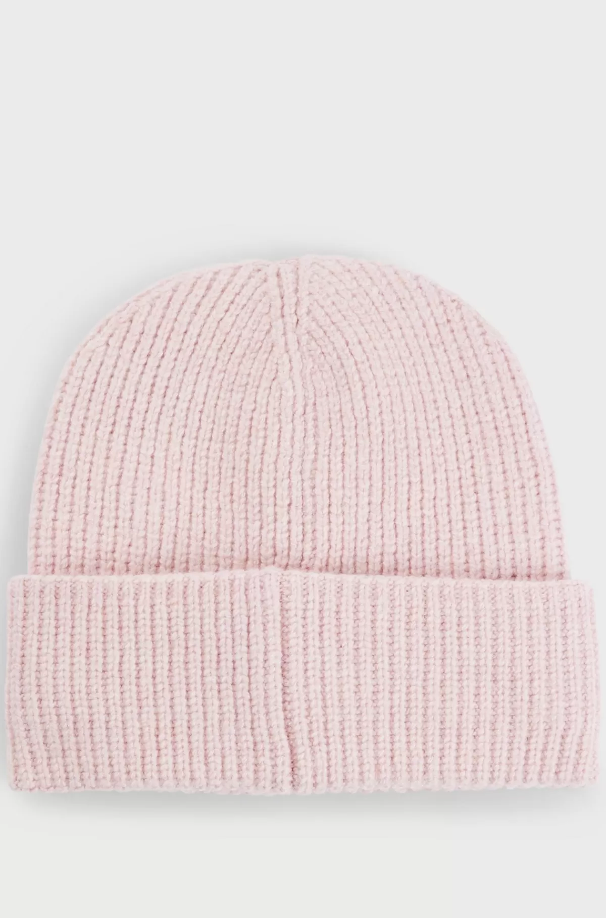 HUGO BOSS Ribstrikket Hue Med Broderet Håndskrevet Logo Lys pink Store