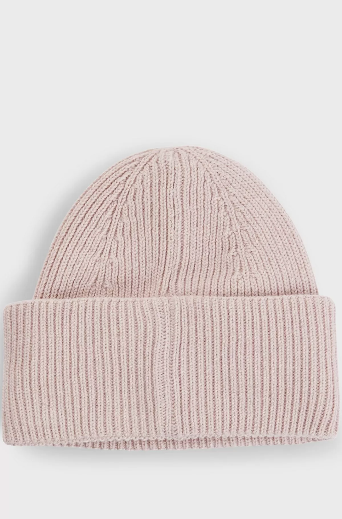 HUGO BOSS Ribstrikket Hue Med Signaturstribet Kant Lys pink Cheap