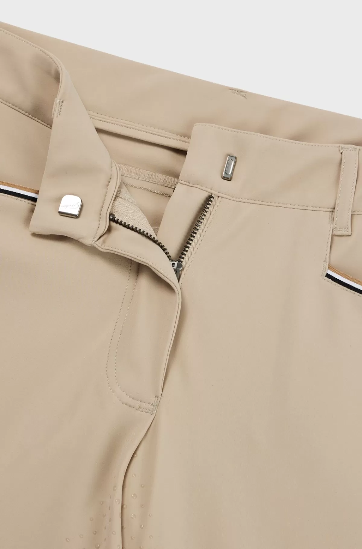 HUGO BOSS Ridebukser Til Hestesport Med Full-grip Og Ekstra Stræk Beige Clearance