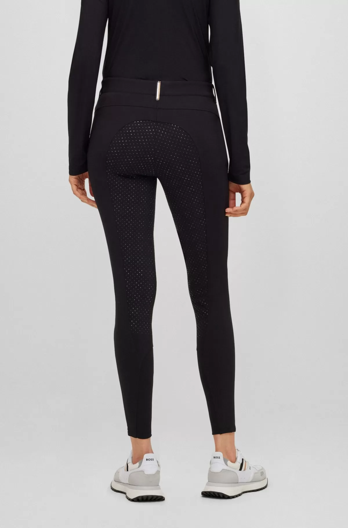 HUGO BOSS Ridebukser Til Hestesport Med Full-grip Og Ekstra Stræk Sort Outlet