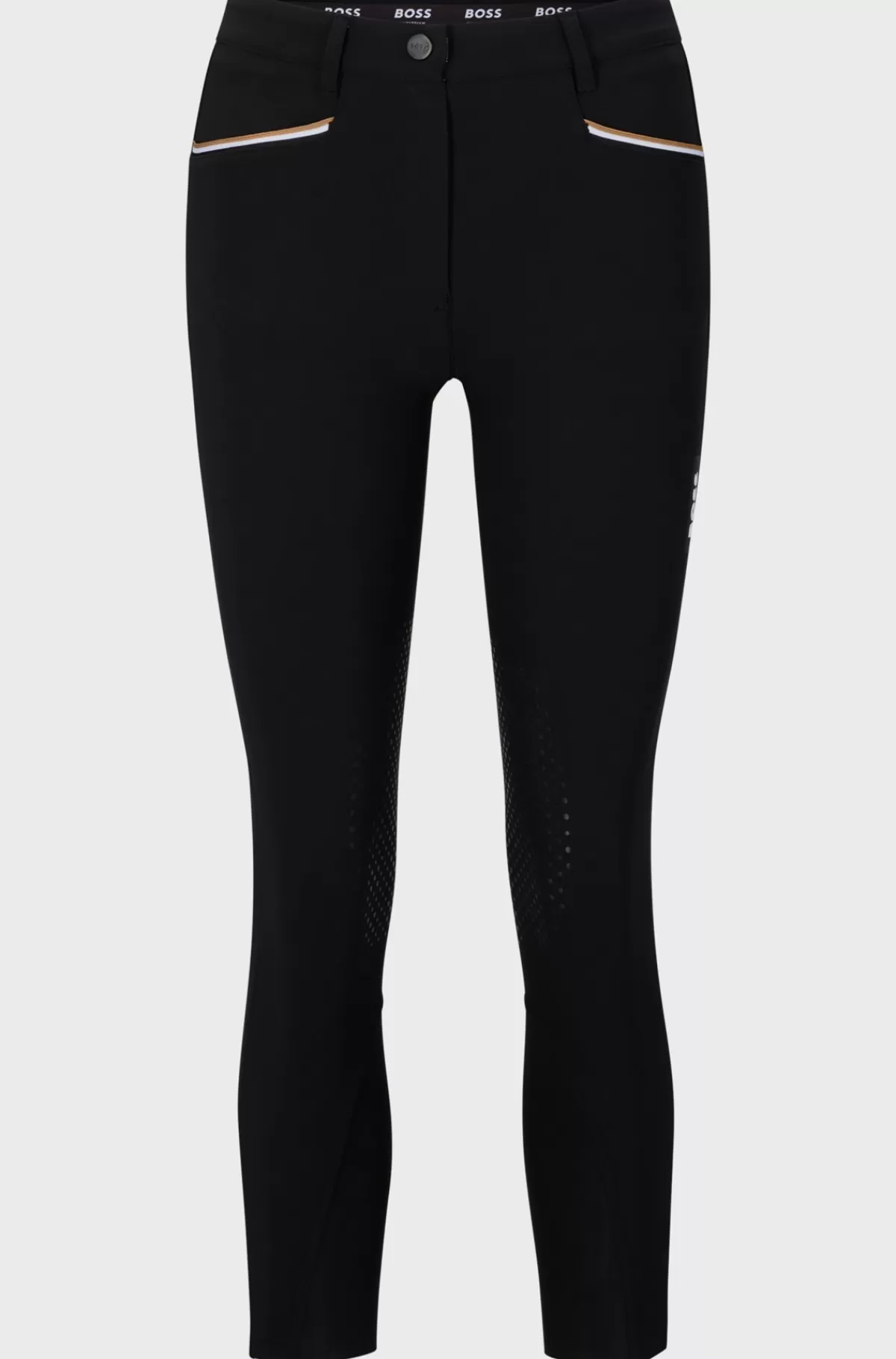 HUGO BOSS Ridebukser Til Hestesport Med Knægrip Og Ekstra Stræk Sort New