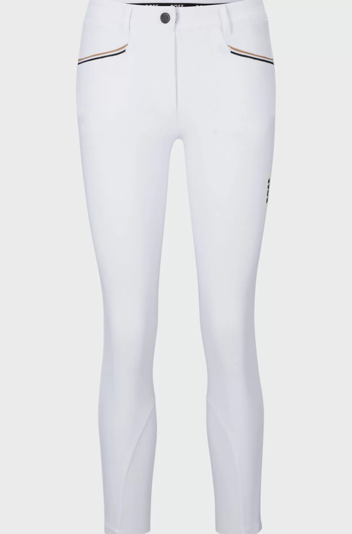 HUGO BOSS Ridebukser Til Hestesport Med Knægrip Og Ekstra Stræk Hvid Hot
