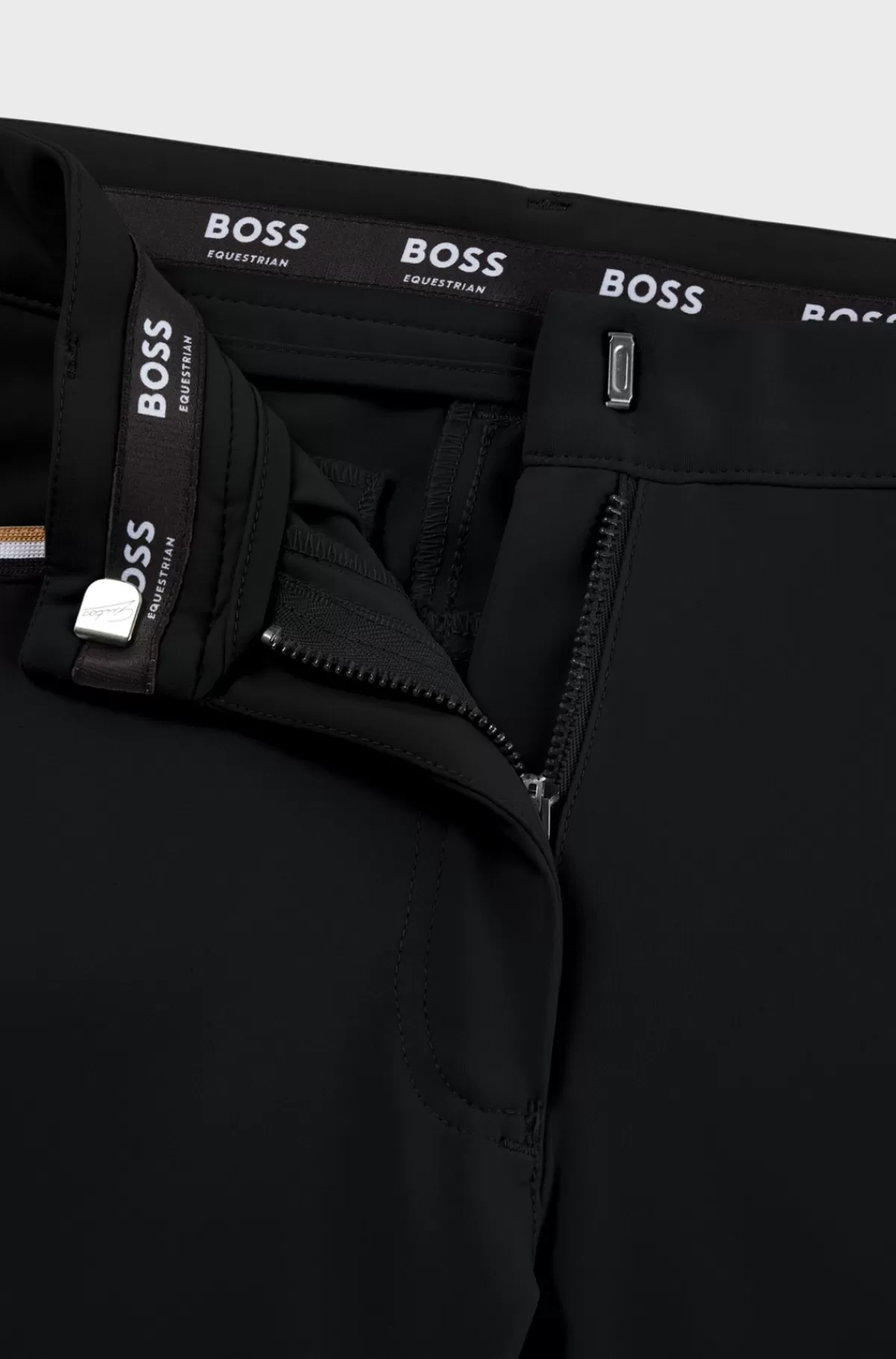 HUGO BOSS Ridebukser Til Hestesport Med Knægrip Og Ekstra Stræk Sort New