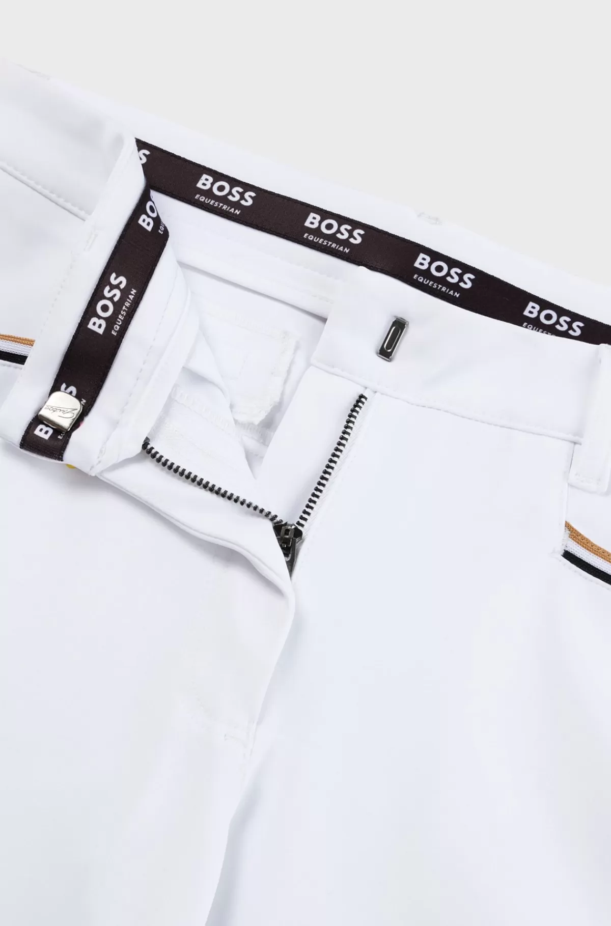 HUGO BOSS Ridebukser Til Hestesport Med Knægrip Og Ekstra Stræk Hvid Hot