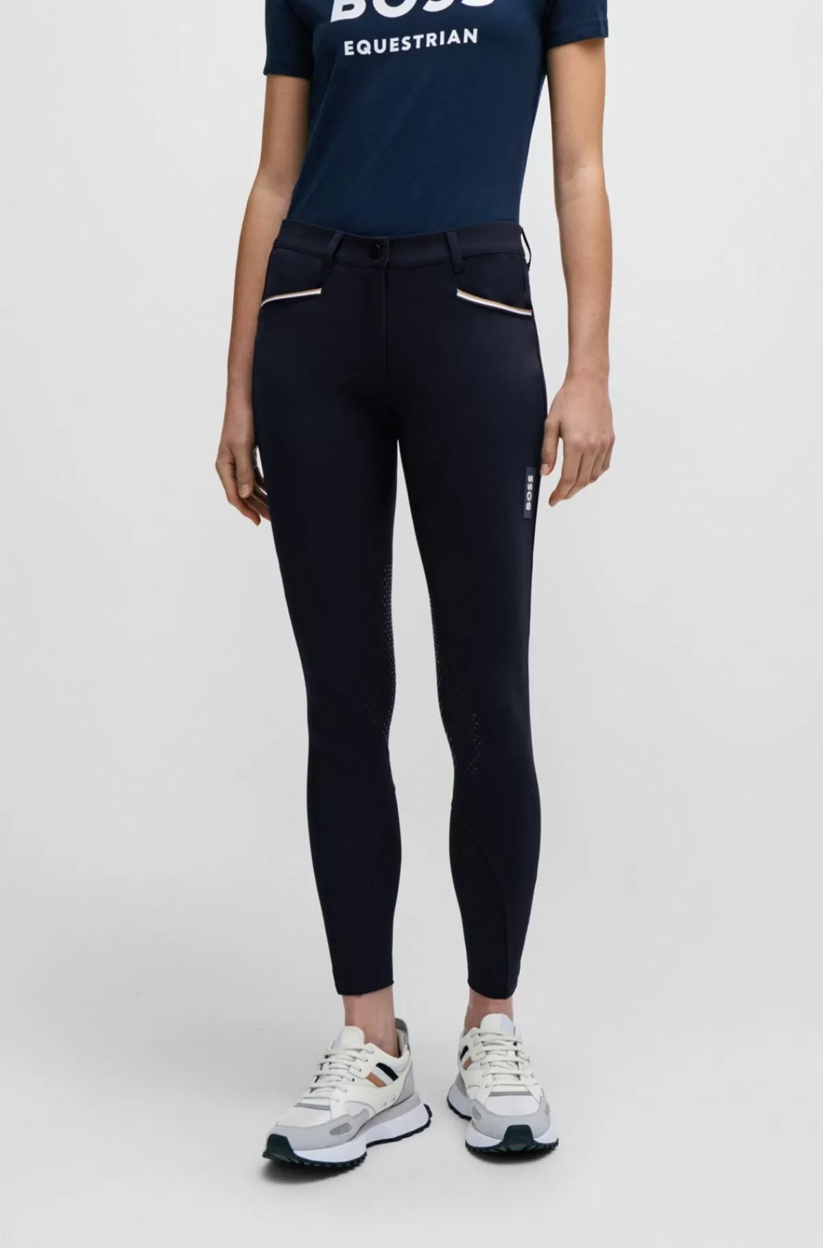 HUGO BOSS Ridebukser Til Hestesport Med Knæskind Mørkeblå Fashion