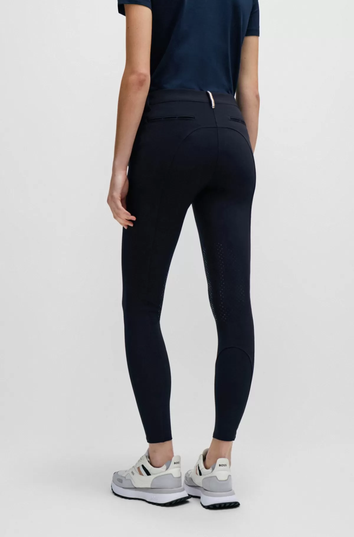 HUGO BOSS Ridebukser Til Hestesport Med Knæskind Mørkeblå Fashion