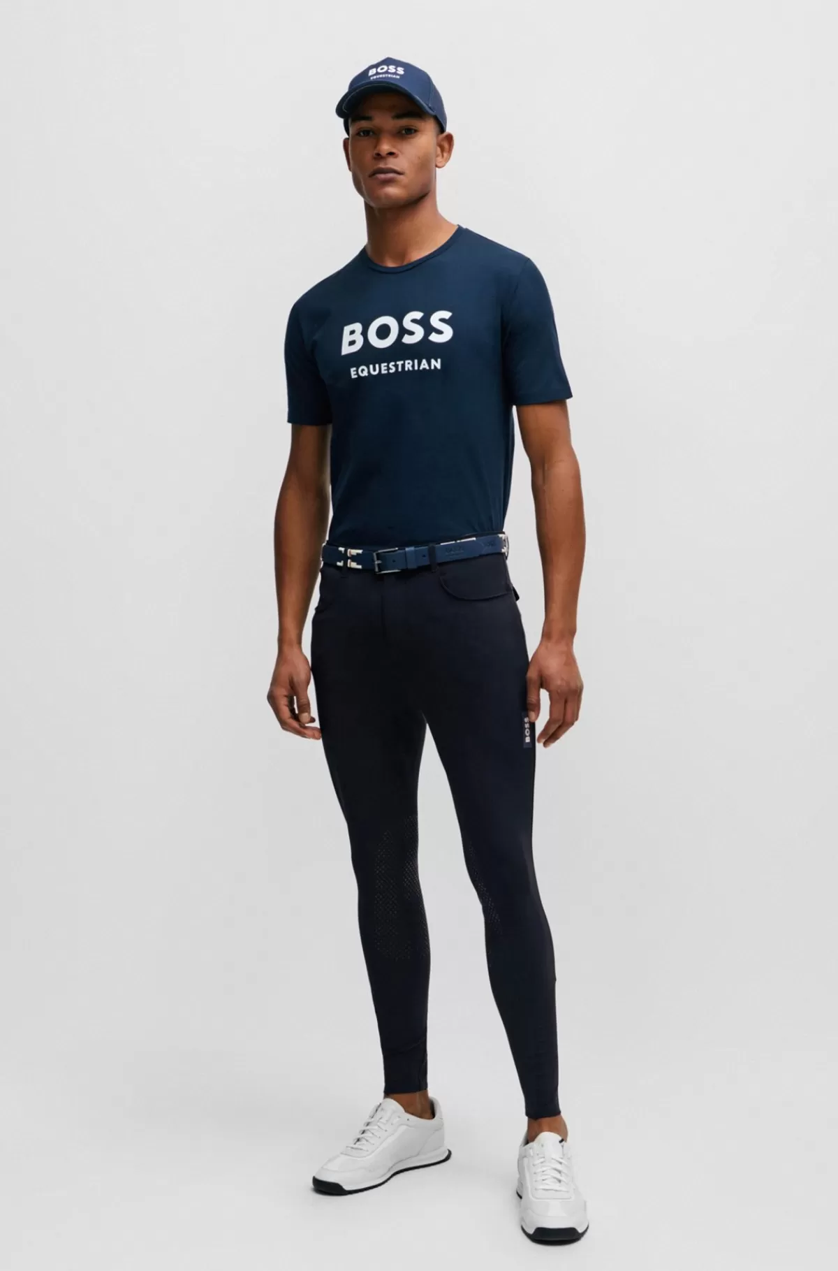 HUGO BOSS Ridebukser Til Hestesport Med Knæstøtter Mørkeblå Clearance