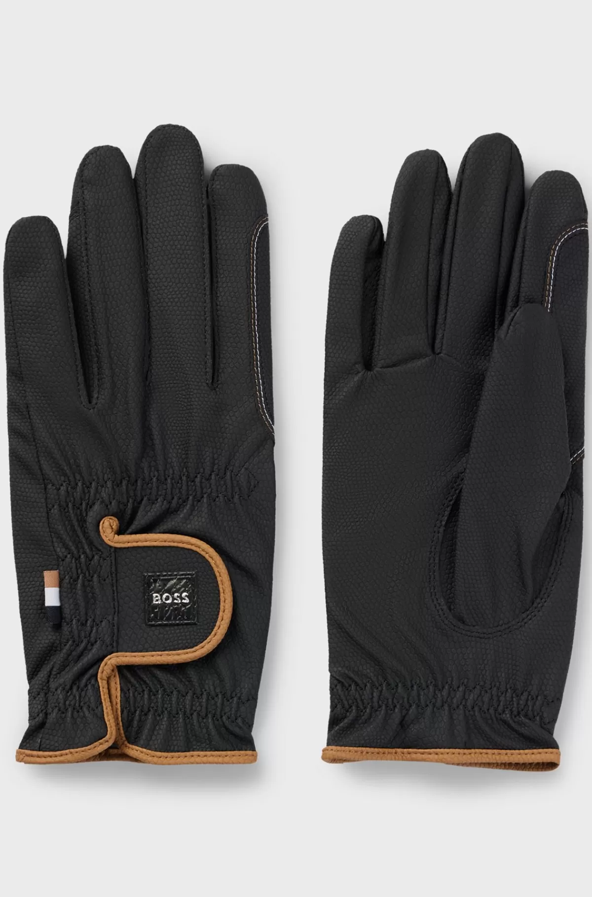 HUGO BOSS Ridehandsker Til Hestesport I Imiteret Læder Sort Flash Sale