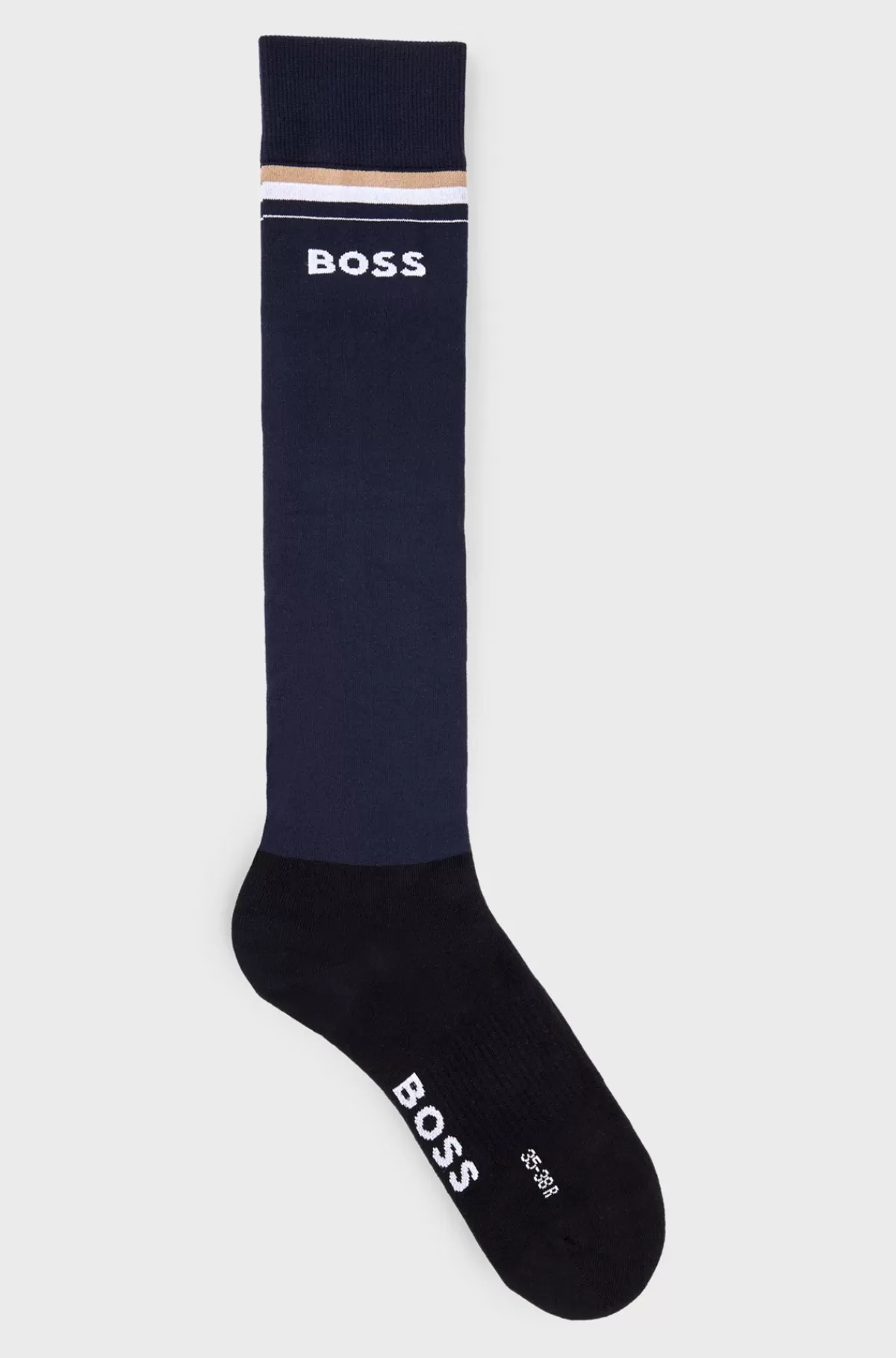 HUGO BOSS Ridestrømper Til Hestesport I Bomuldsblanding Med Logo Mørkeblå Sale