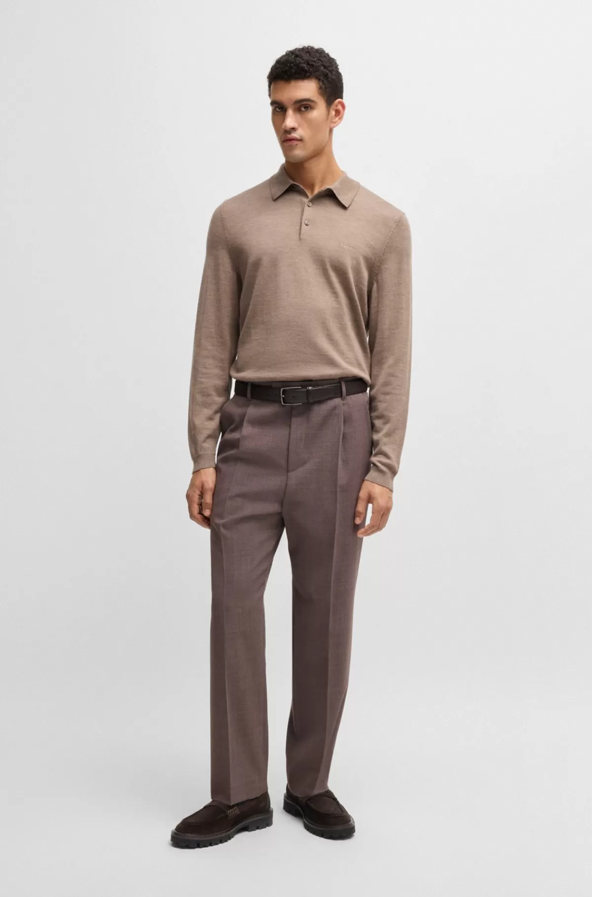 HUGO BOSS Ruskindsloafers Med Pennydetalje Mørkebrun Online