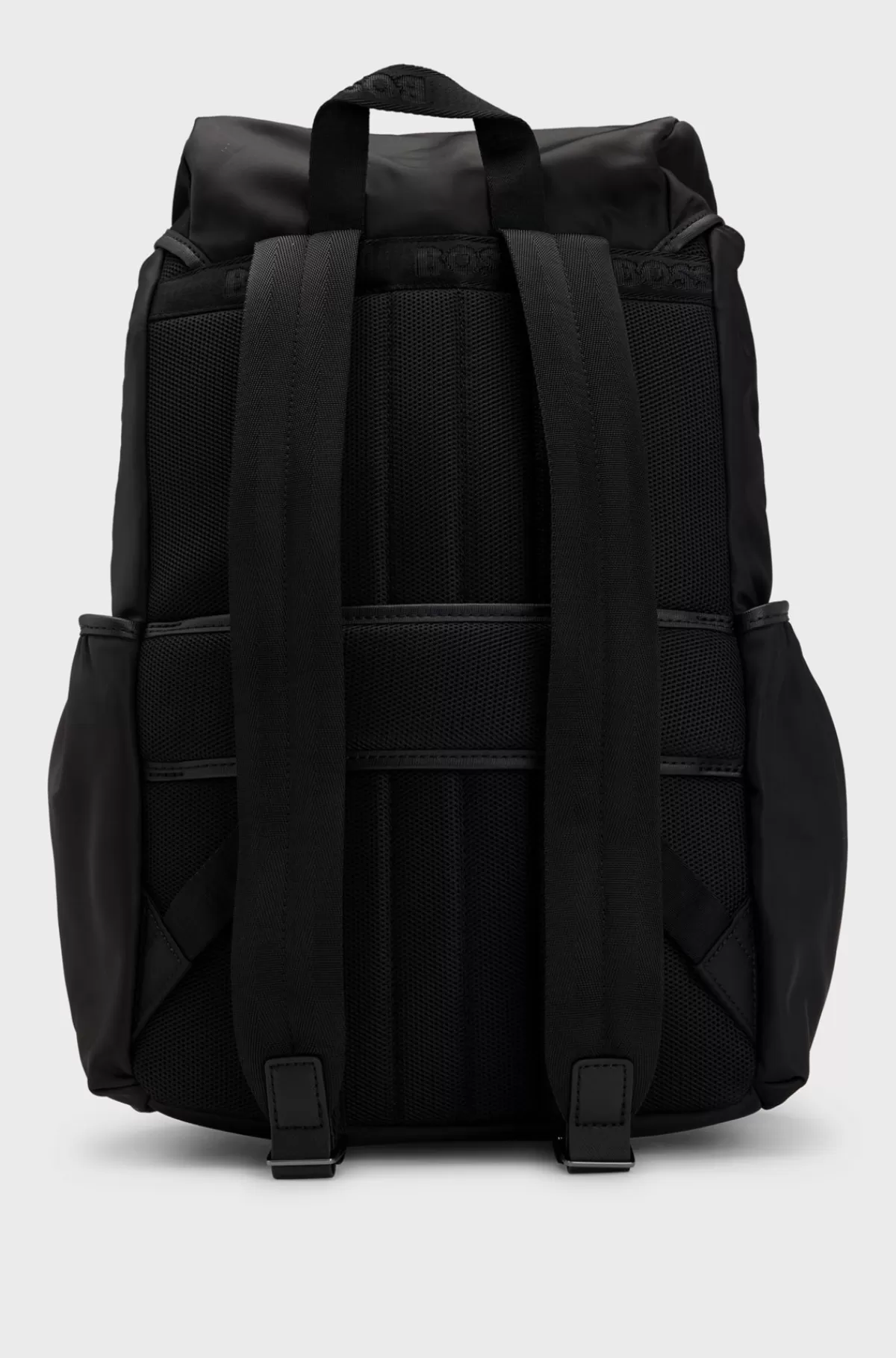 HUGO BOSS Rygsæk I Mat Twill Med Dobbeltmonogram Og Fuld Foring Sort Online