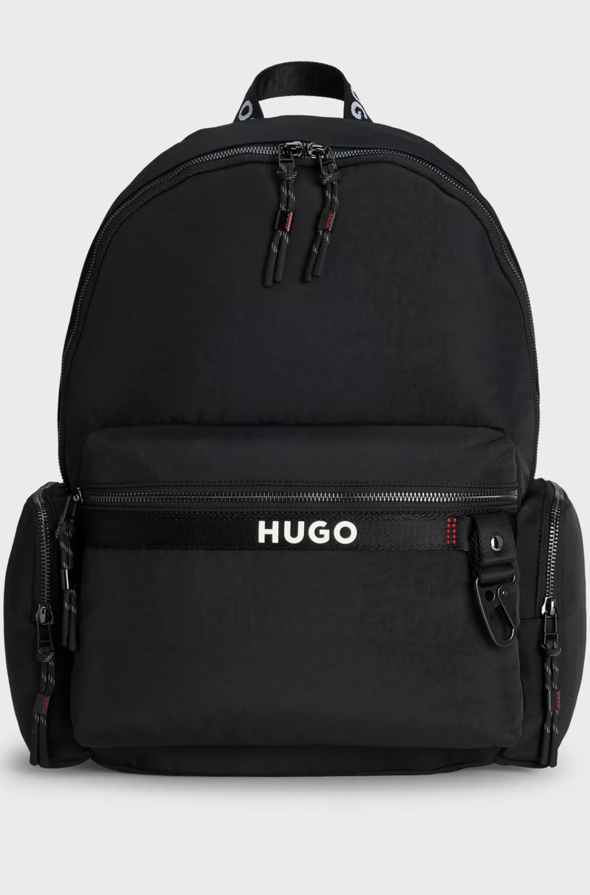 HUGO BOSS Rygsæk Med Flere Lommer Og Logo Kontrastfarve Sort New