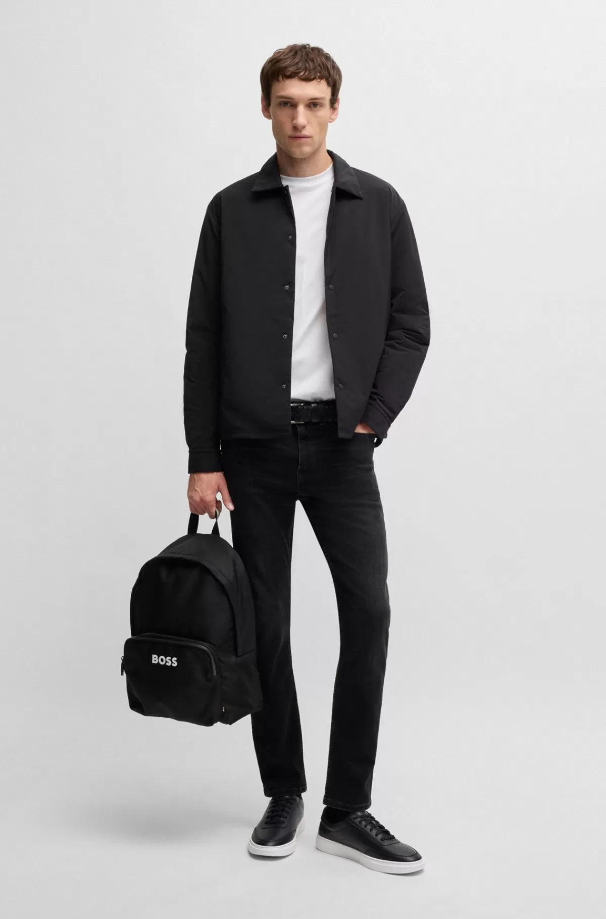 HUGO BOSS Rygsæk Med Justerbar Strop Og Logo I Kontrastfarve Sort Clearance