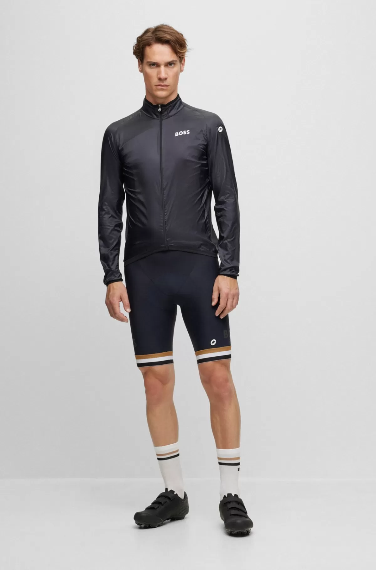 HUGO BOSS Sammenfoldelig Vindjakke Fra BOSS X ASSOS Med Branding Sort Online