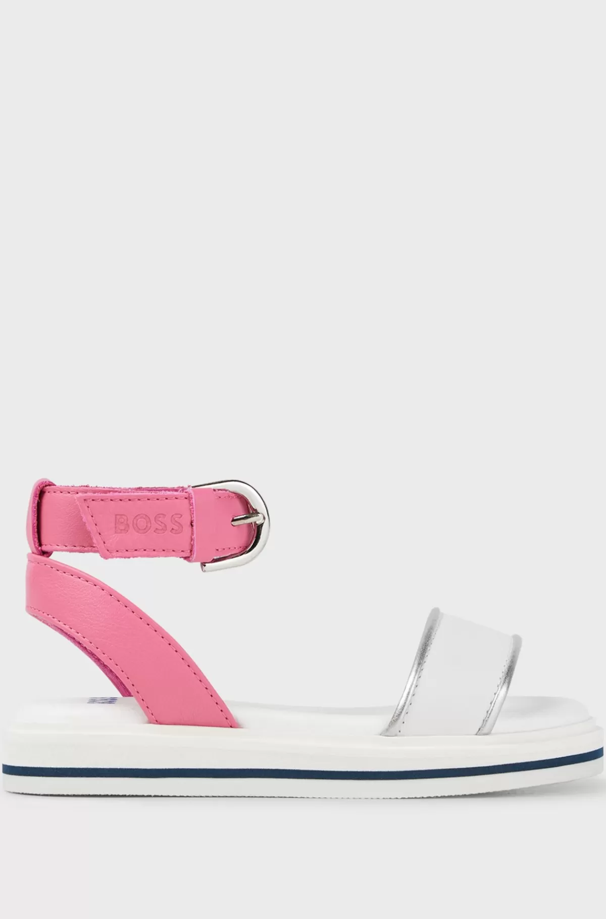 HUGO BOSS Sandaler Til Drenge I Læder Med Præget Logo Hvid Best
