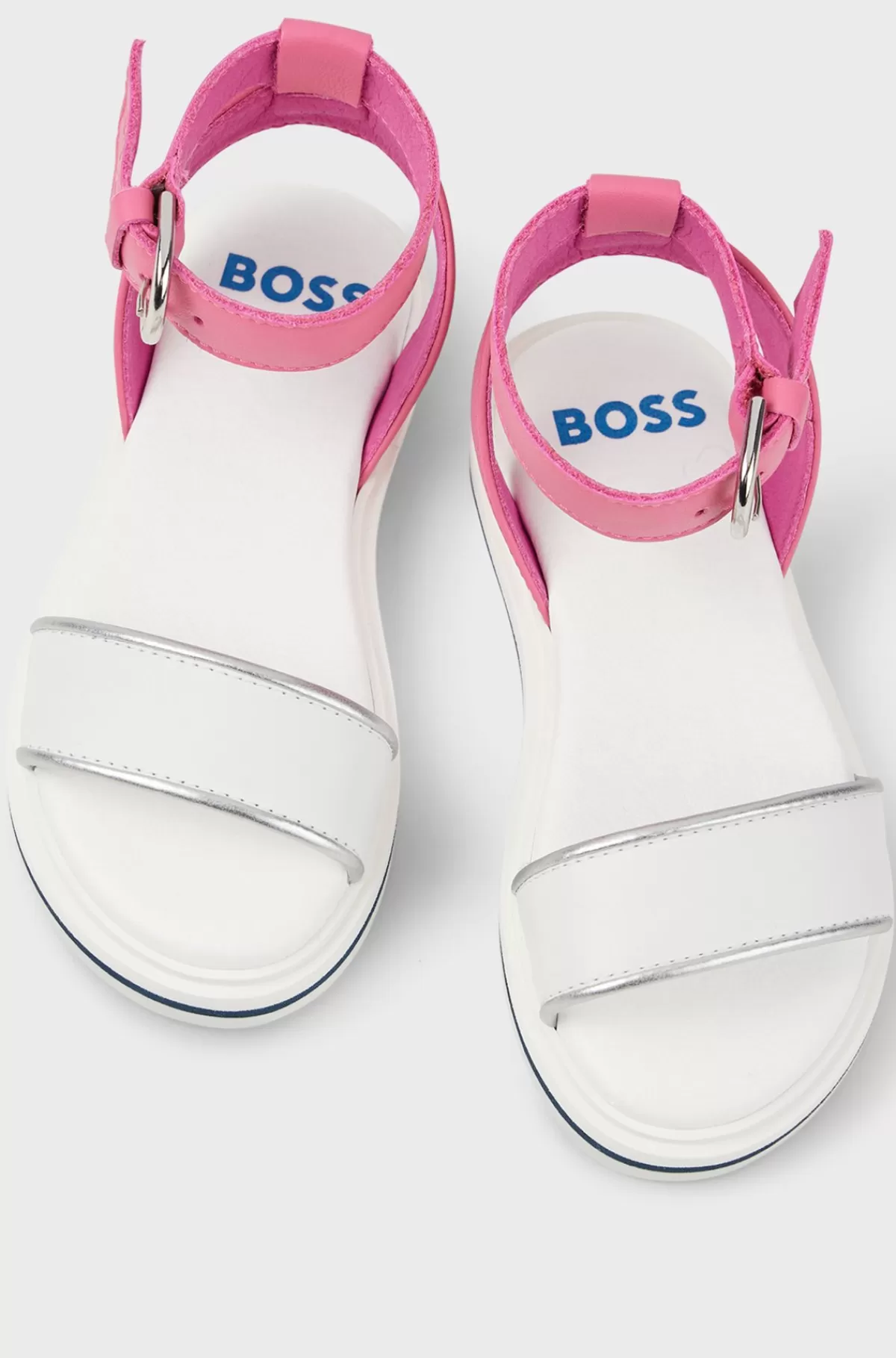 HUGO BOSS Sandaler Til Drenge I Læder Med Præget Logo Hvid Best