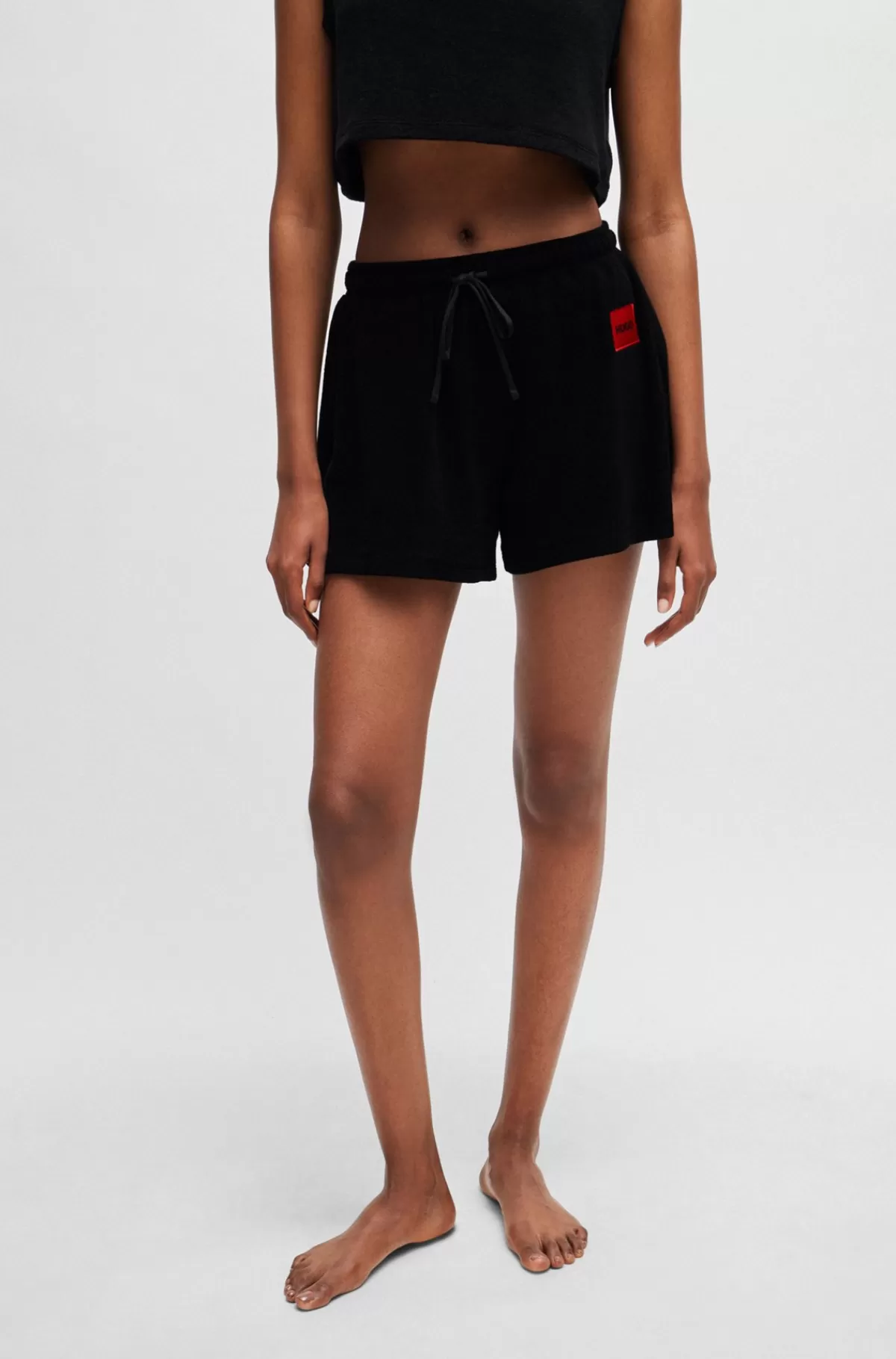 HUGO BOSS Shorts I Bomuldsblanding Med Logodetalje Sort Flash Sale