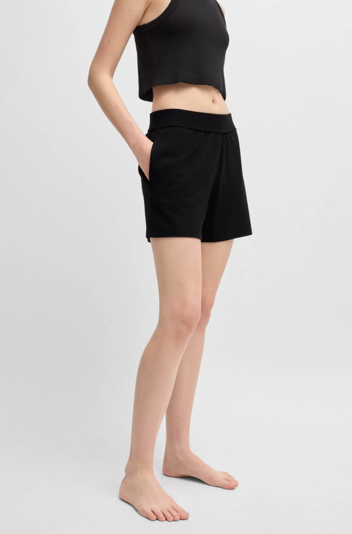 HUGO BOSS Shorts Med Relaxed Fit Og Silikonelogo Sort Discount