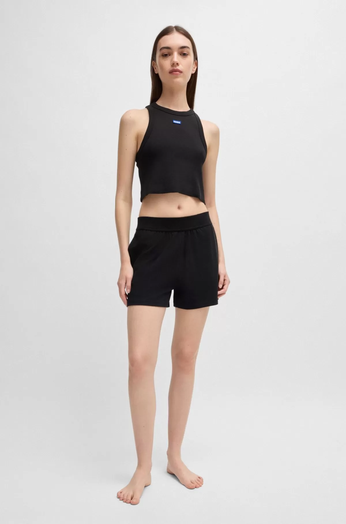 HUGO BOSS Shorts Med Relaxed Fit Og Silikonelogo Sort Discount