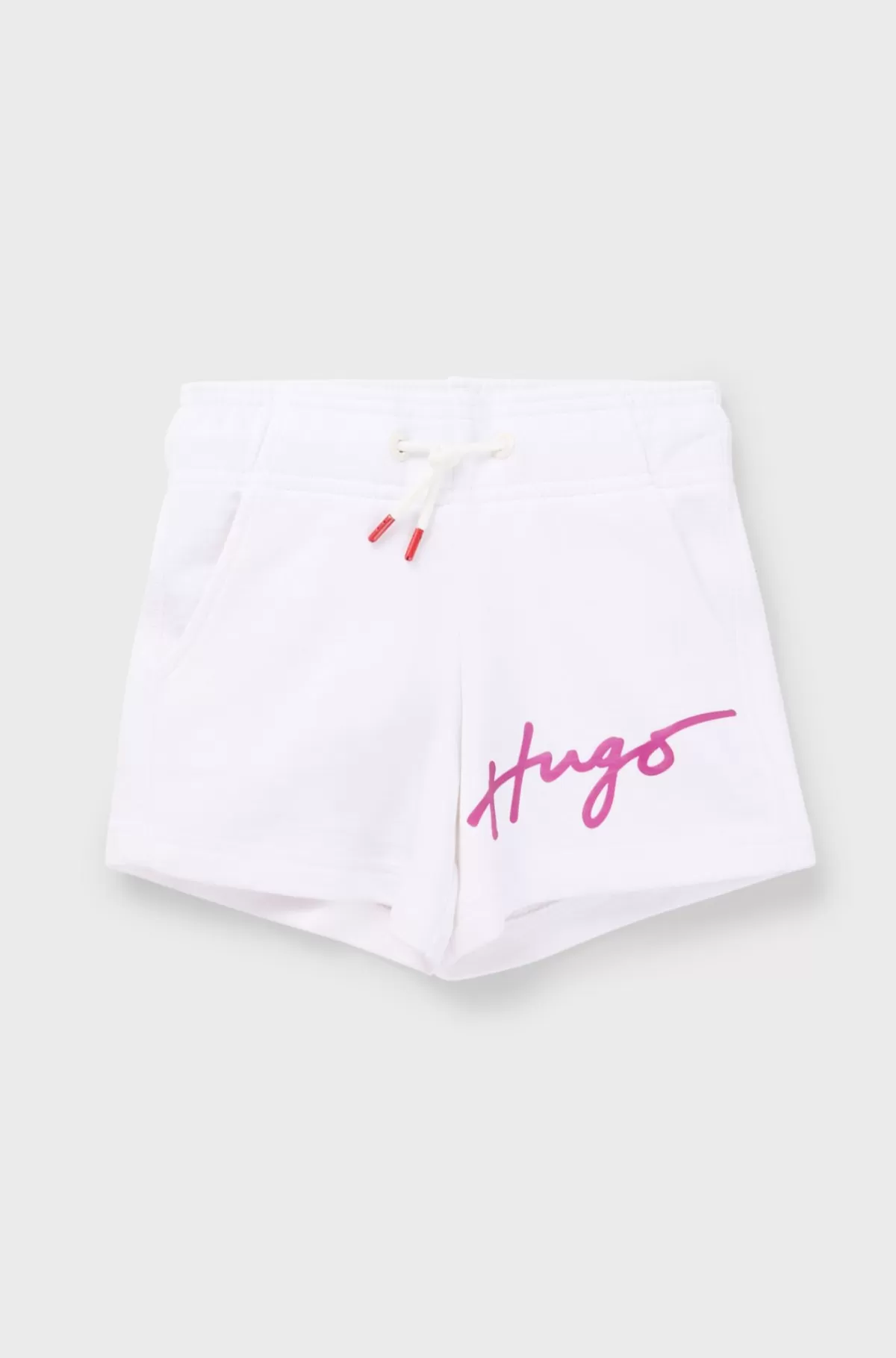 HUGO BOSS Shorts Til Børn I Bomuldsblanding Med Metallisk Logo Hvid Clearance