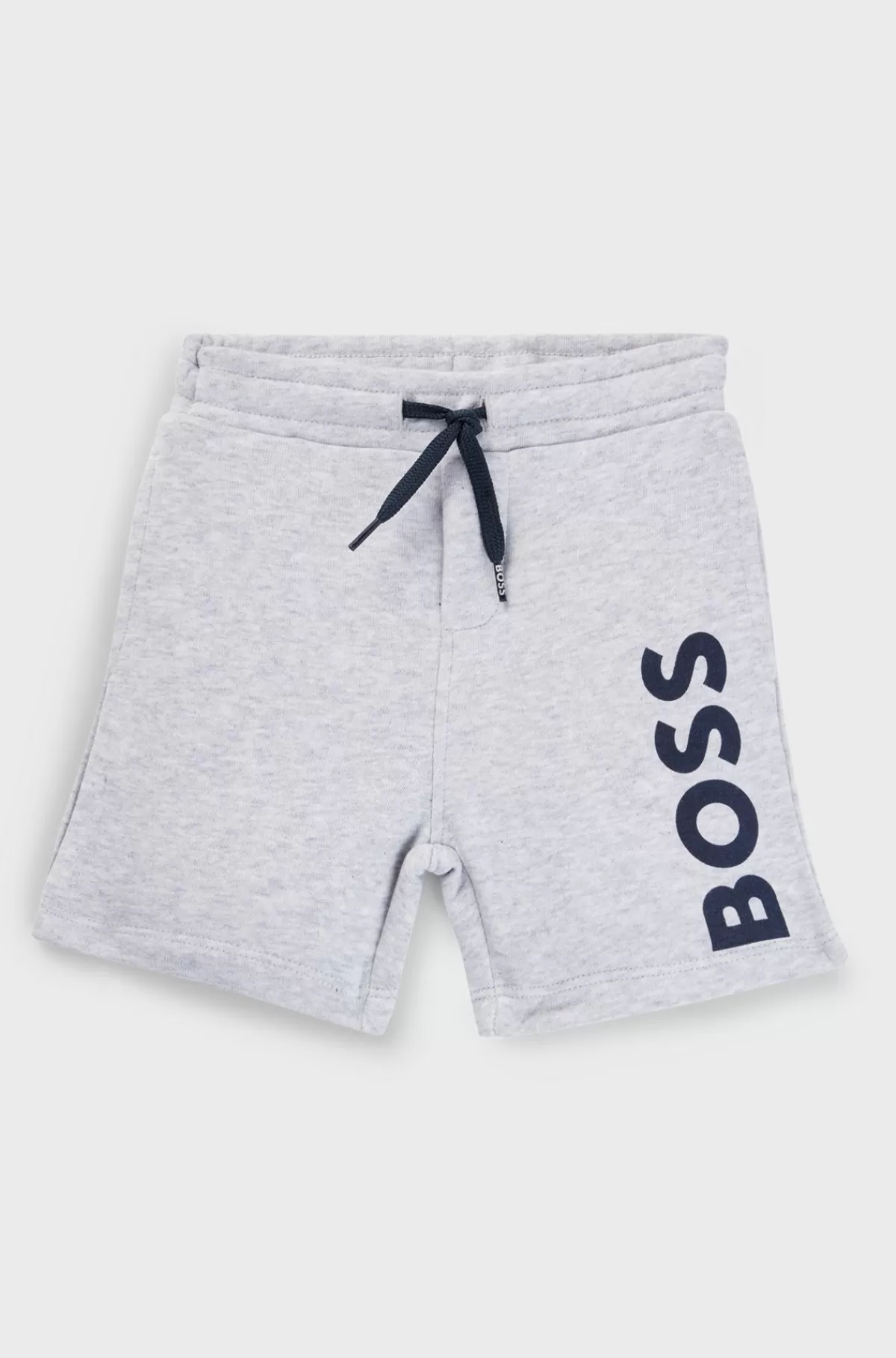 HUGO BOSS Shorts Til Børn I Fleece Med Lodret Logoprint Lysegrå Online