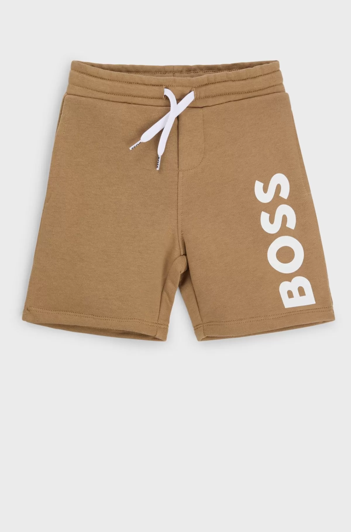 HUGO BOSS Shorts Til Børn I Fleece Med Lodret Logoprint Brun Discount