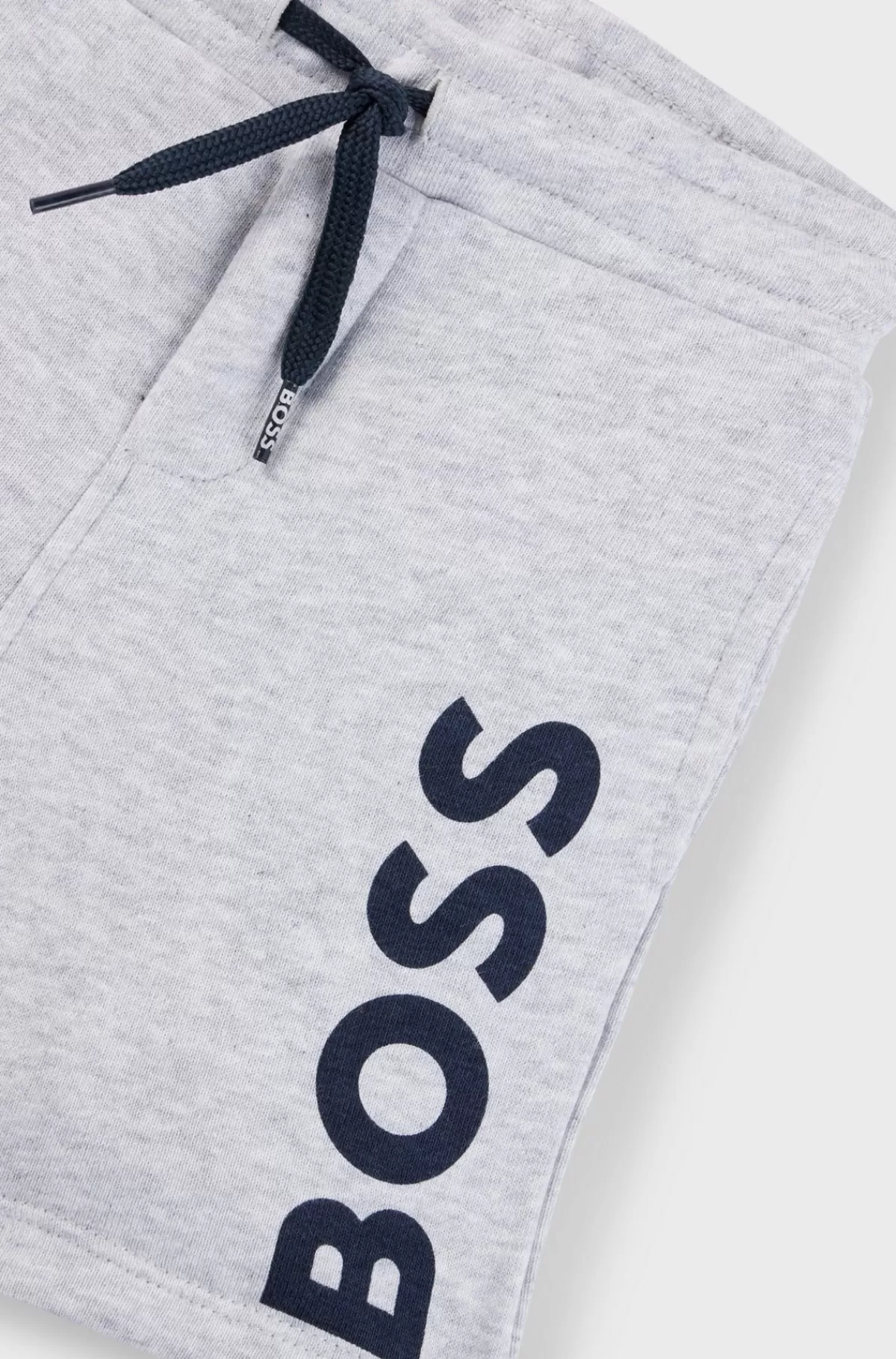 HUGO BOSS Shorts Til Børn I Fleece Med Lodret Logoprint Lysegrå Online