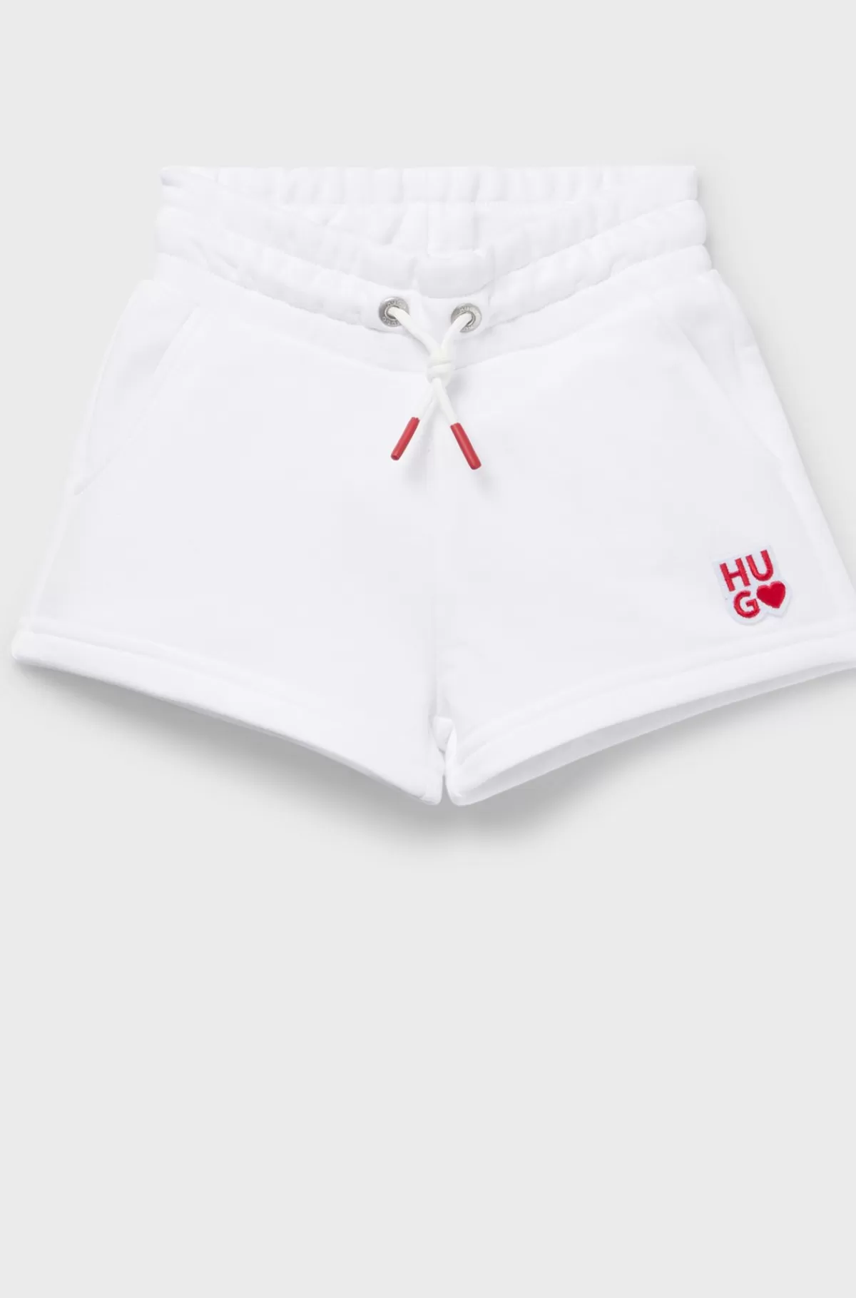 HUGO BOSS Shorts Til Børn I Fransk Frotté Med Logodetalje Hvid Hot
