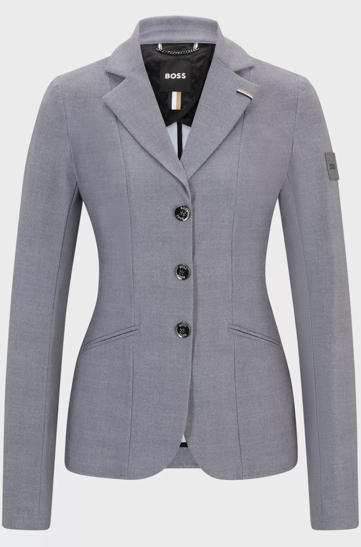 HUGO BOSS Showblazer Til Hestesport I Materiale Med Ekstra Stræk Sølv Best