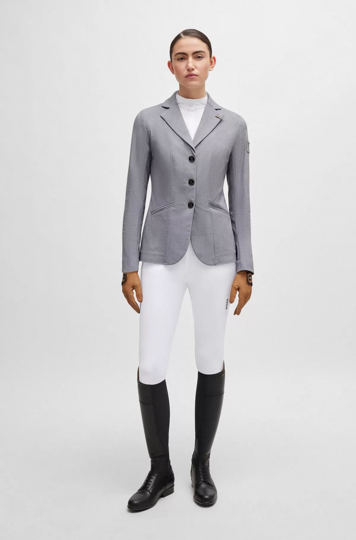 HUGO BOSS Showblazer Til Hestesport I Materiale Med Ekstra Stræk Sølv Best