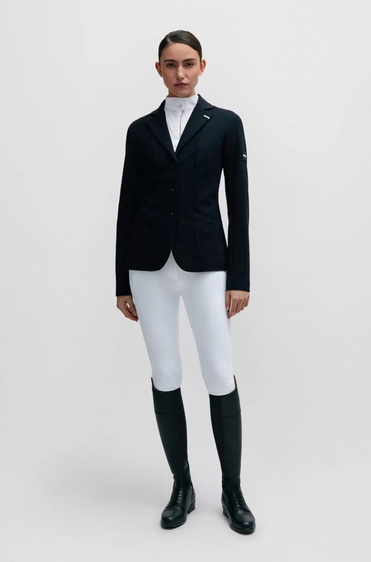 HUGO BOSS Showskjorte Til Hestesport Med Signaturstribede Bånd Hvid Discount