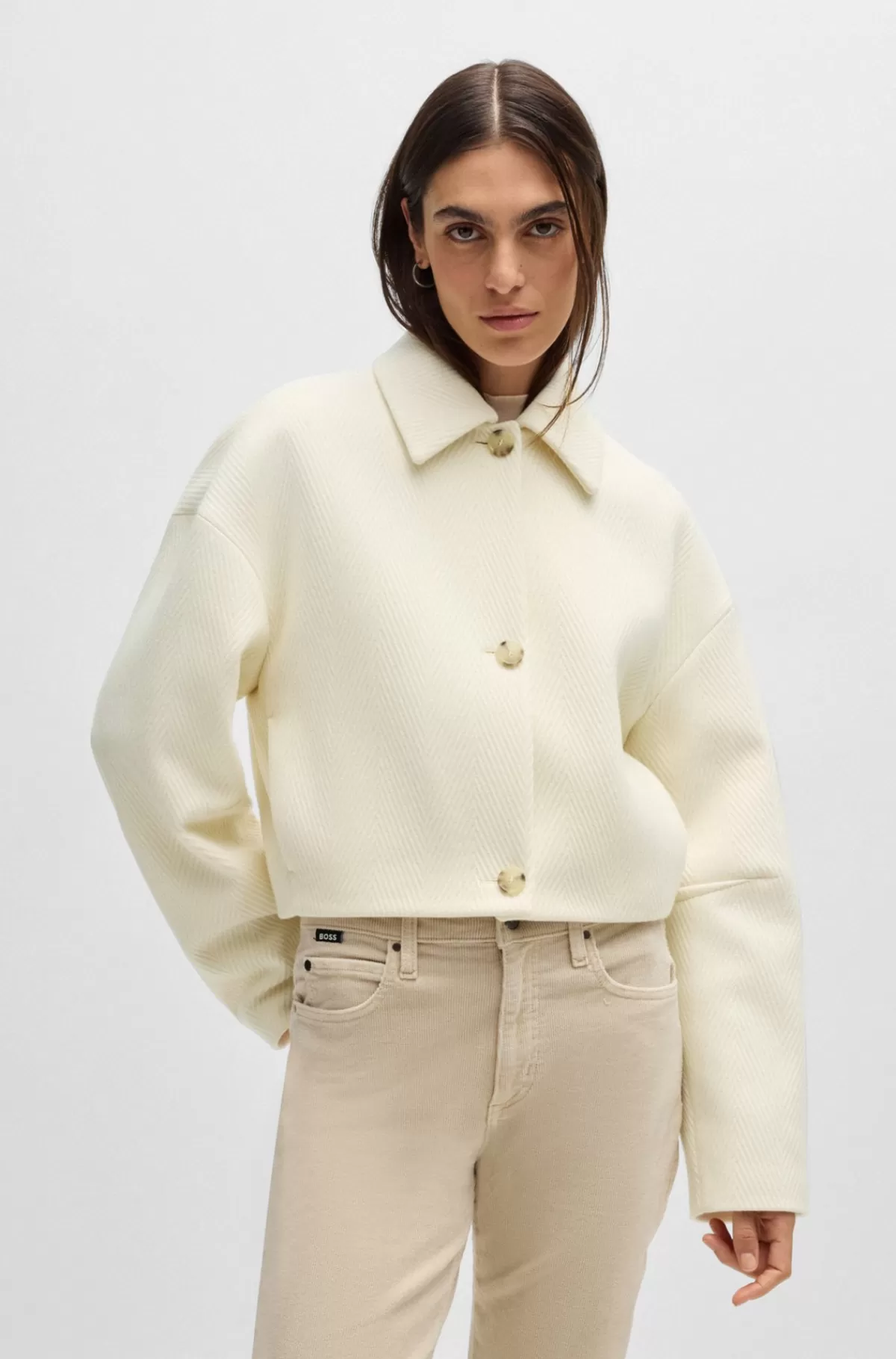 HUGO BOSS Sildebensjakke I Blanding Med Ny Uld Naturlig Online