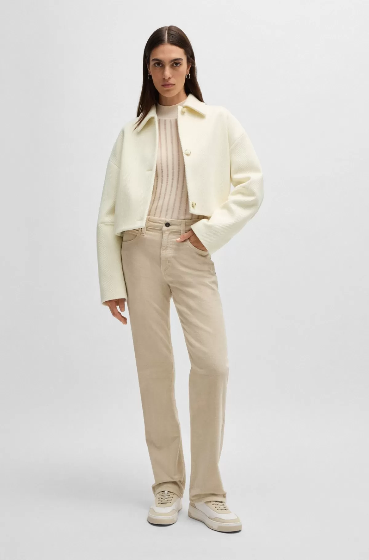 HUGO BOSS Sildebensjakke I Blanding Med Ny Uld Naturlig Online