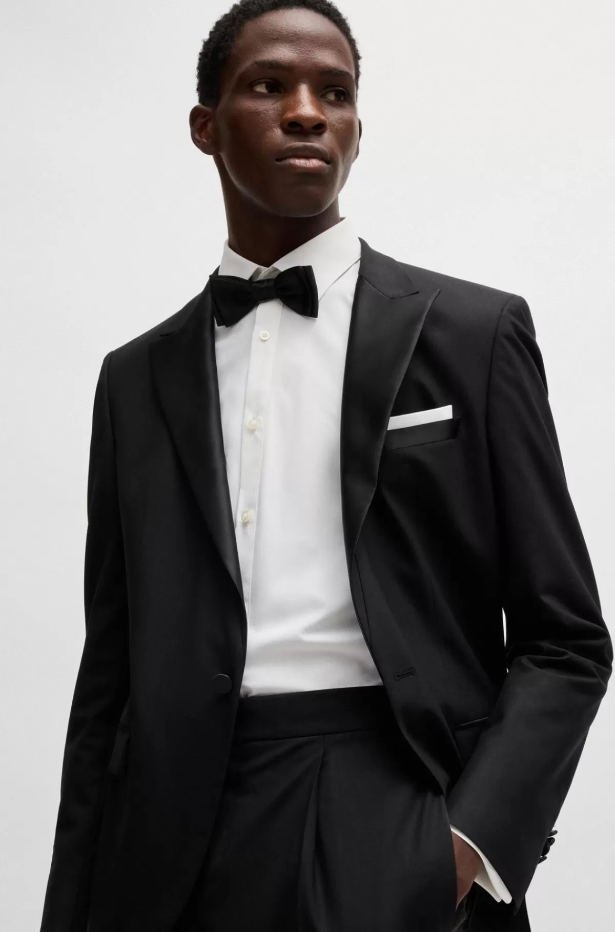 HUGO BOSS Skjorte Med Slim Fit I Strygelet Bomuldspoplin Hvid Clearance
