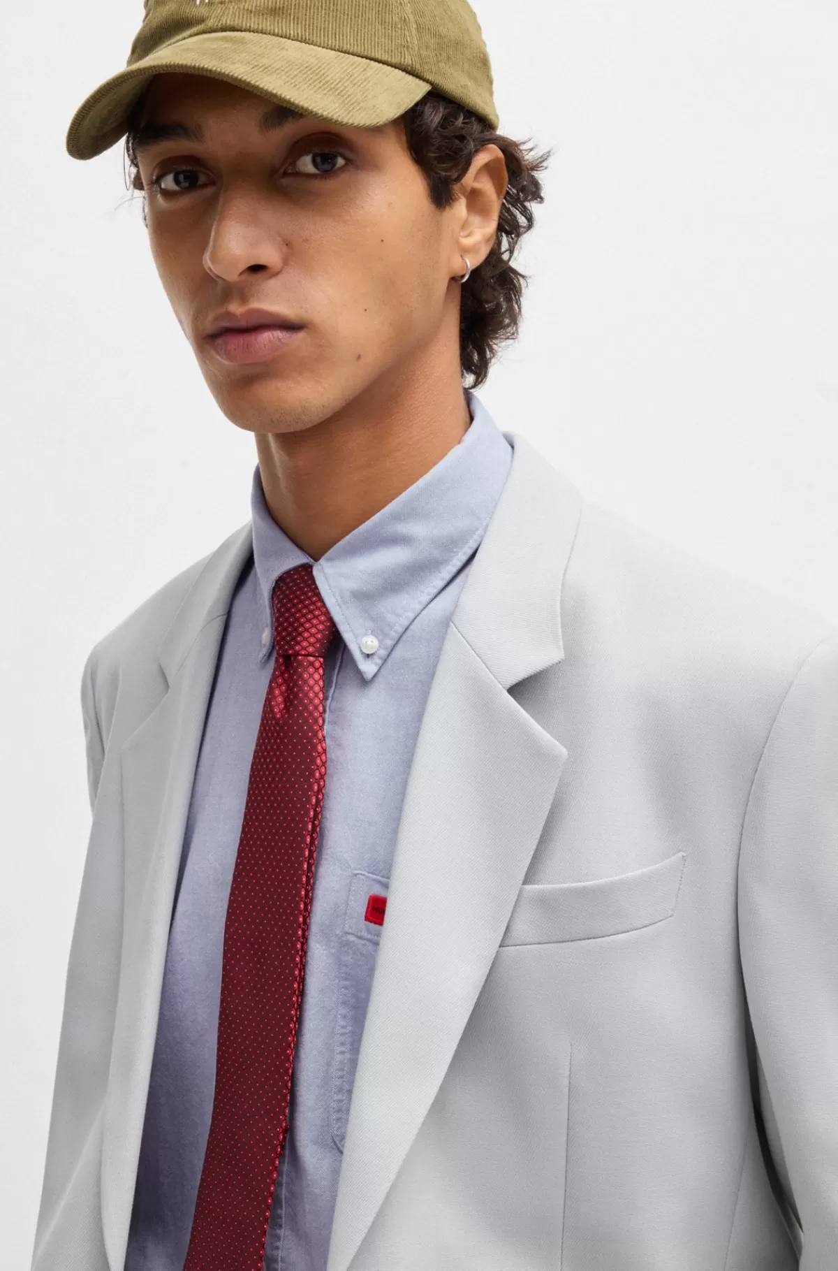 HUGO BOSS Skjorte Med Slim Fit I Vasket Oxfordbomuld Lyseblå Cheap