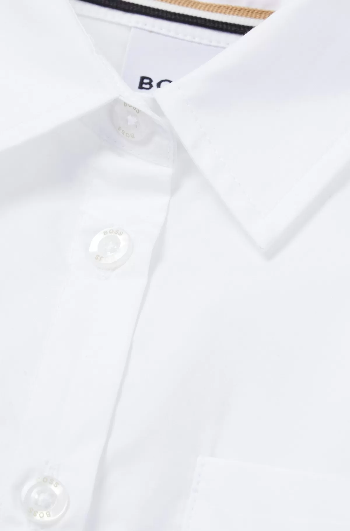 HUGO BOSS Skjortekjole Til Børn Med Signaturstriber Hvid Best