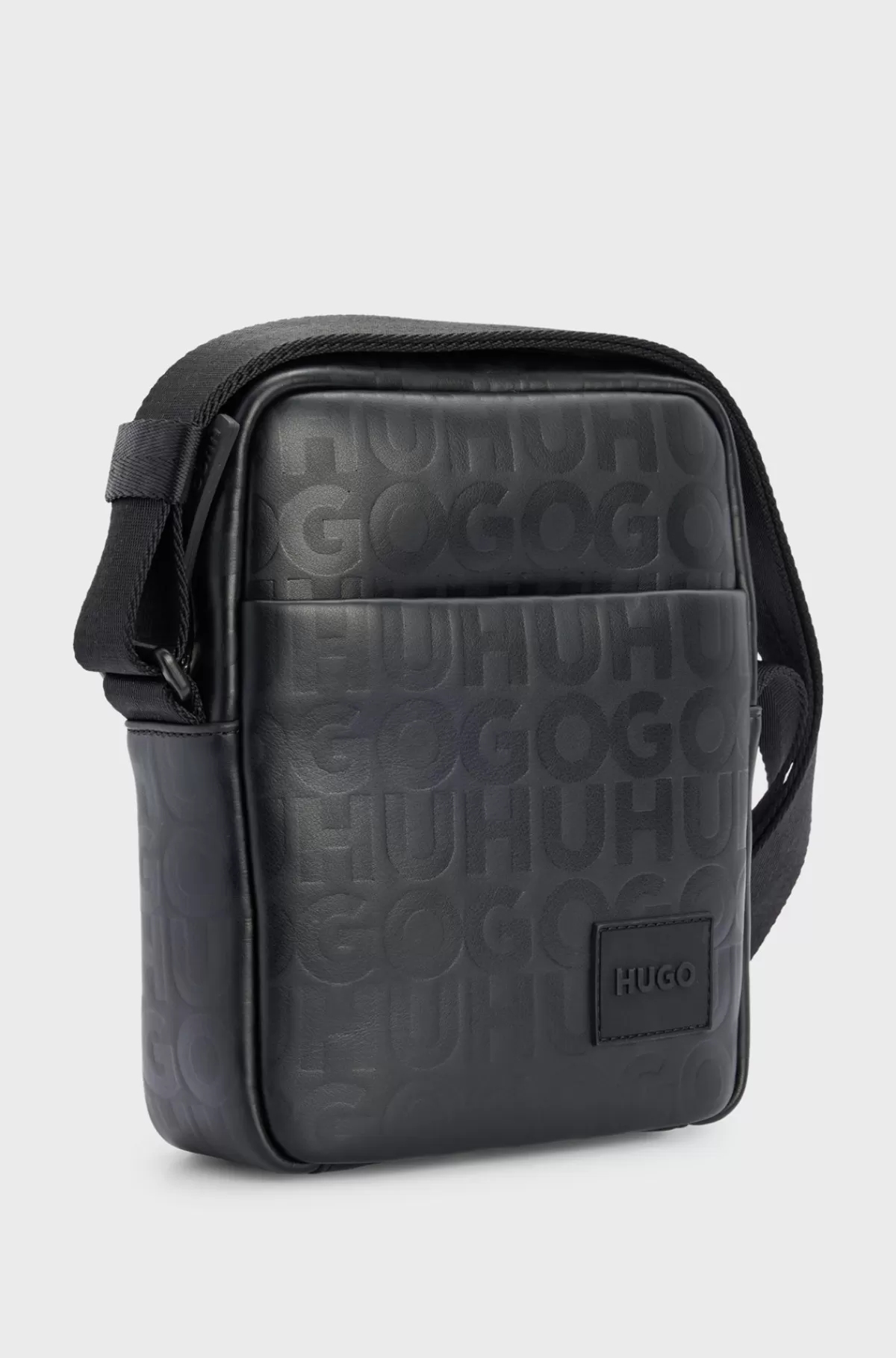 HUGO BOSS Skuldertaske I Kunstlæder Med Gentaget Logografik Sort Shop