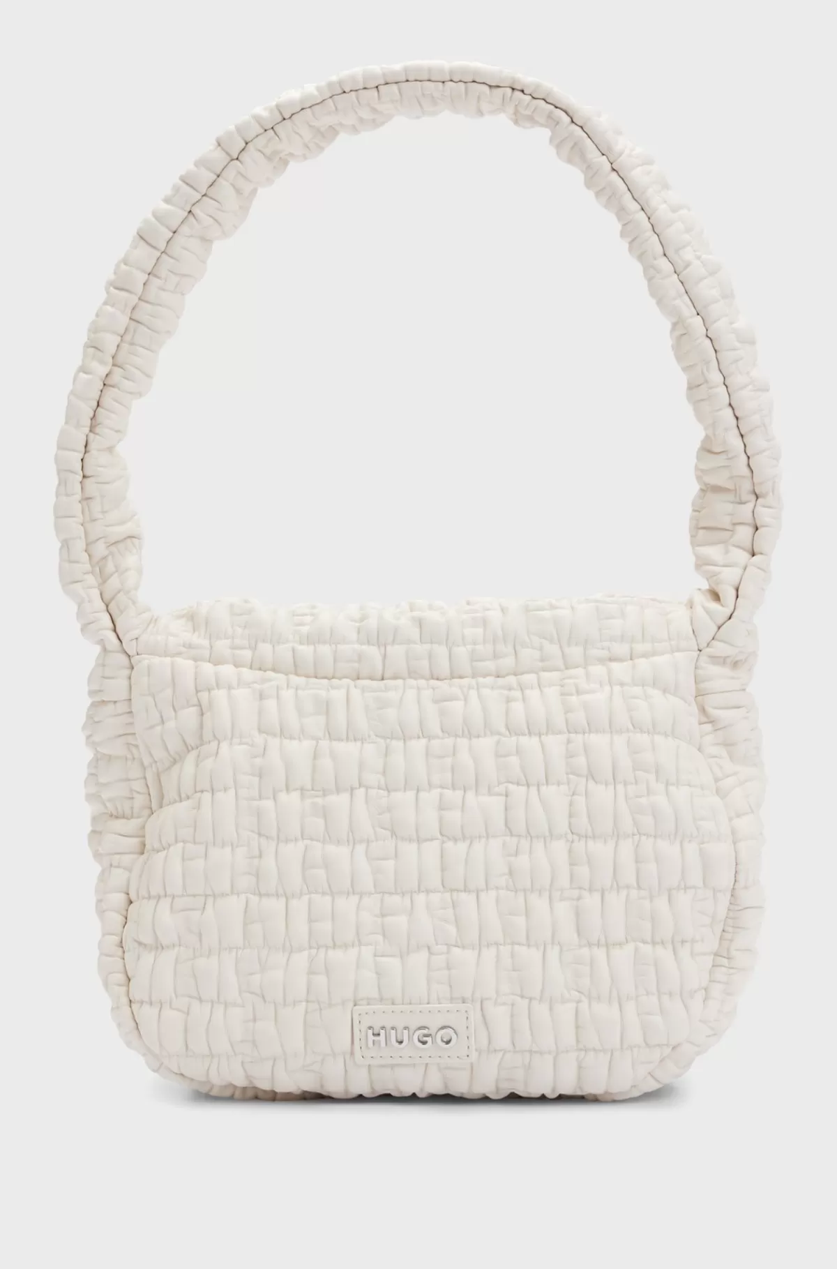 HUGO BOSS Skuldertaske I Kunstlæder Med Quiltet Effekt Naturlig Sale