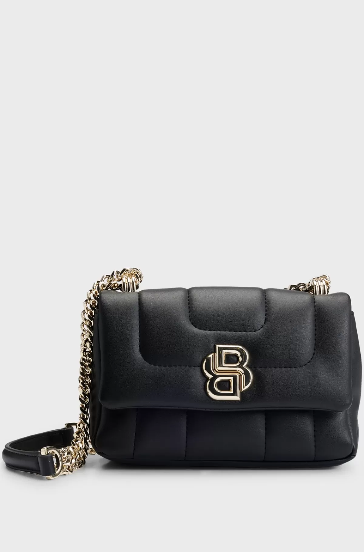 HUGO BOSS Skuldertaske I Quiltet Imiteret Læder Med Dobbelt B-monogram Sort Shop