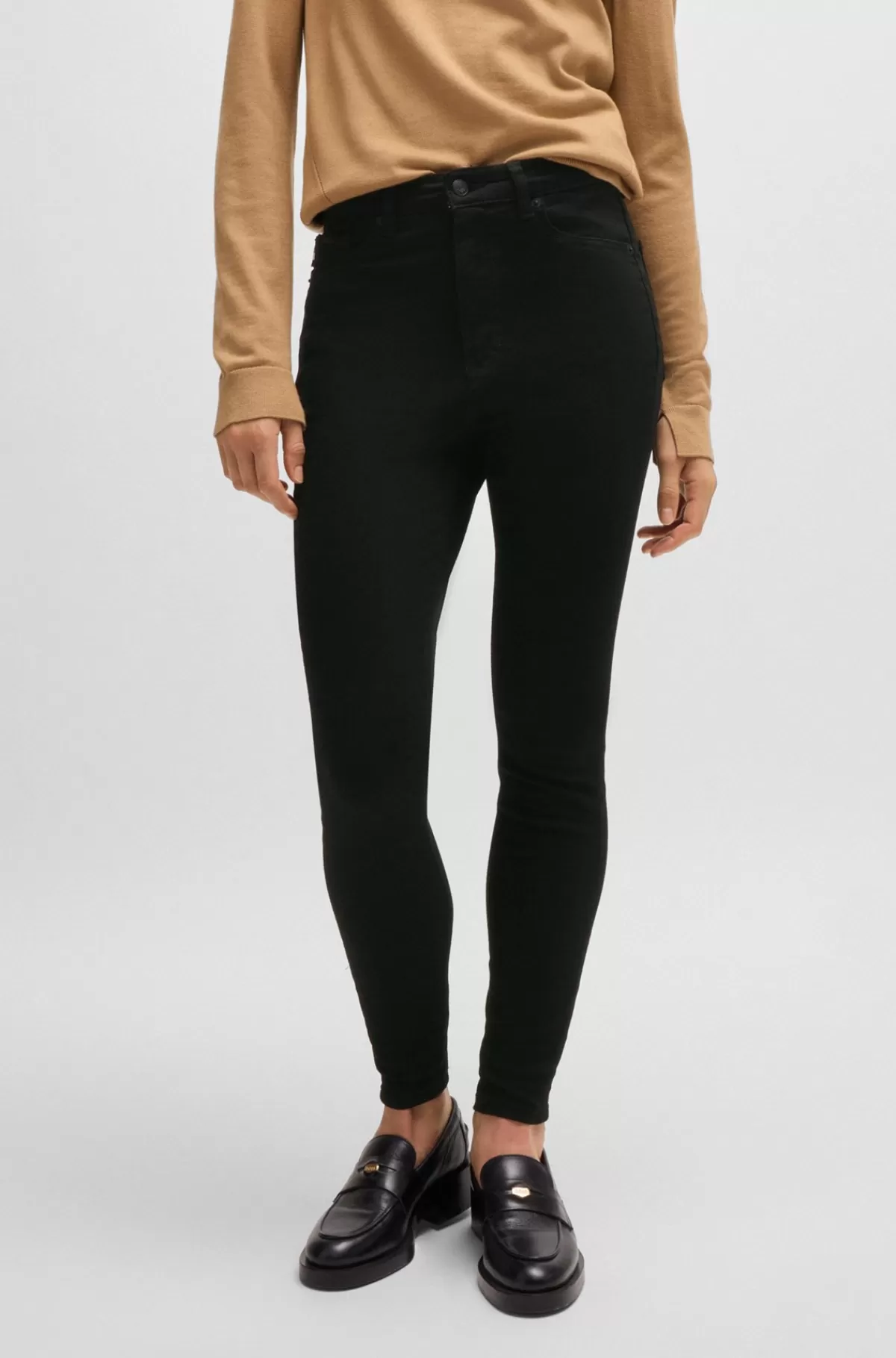 HUGO BOSS Slim Fit Jeans I Stay Black-denim Med Kraftig Stræk Sort Cheap
