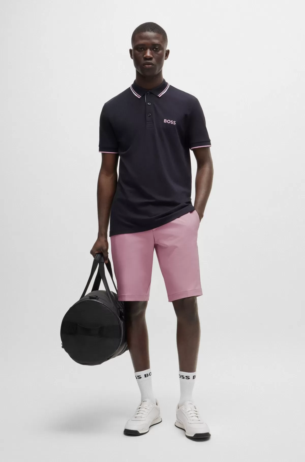 HUGO BOSS Slim Fit Shorts I Vandskyende Og Strygelet Stof Lyslilla Best