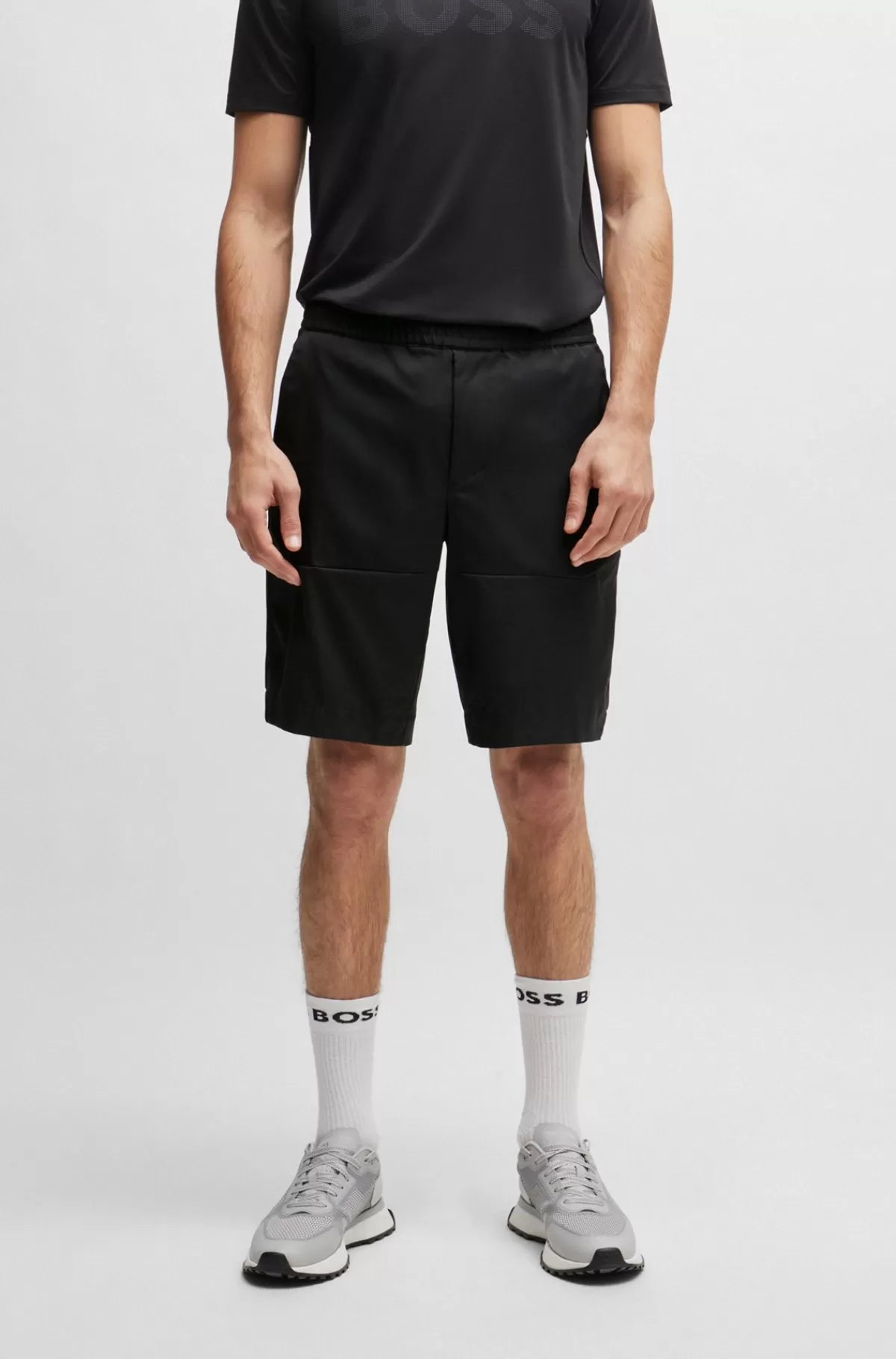 HUGO BOSS Slim Fit Shorts I Vandskyende Twill Sort Discount