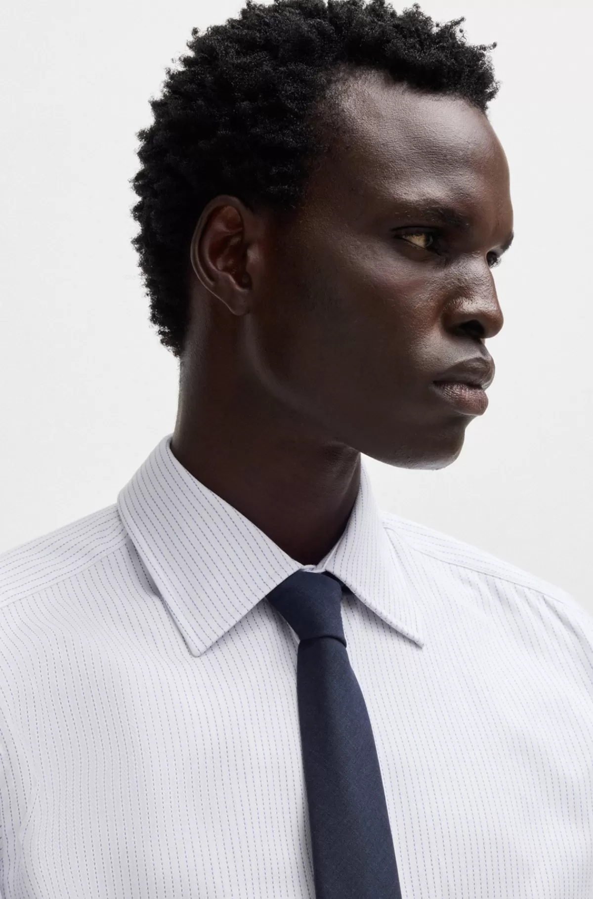 HUGO BOSS Slim Fit Skjorte I Stribet Bomuld Med Stræk Lyseblå Cheap