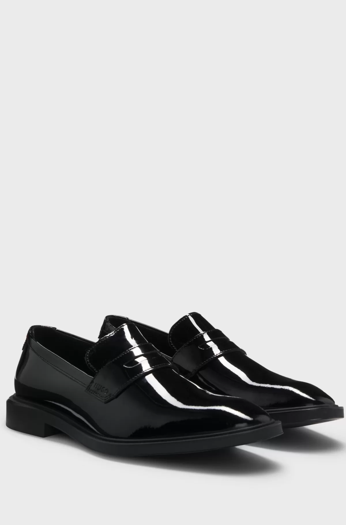 HUGO BOSS Slip On-pennyloafers I Patentlæder Sort Flash Sale
