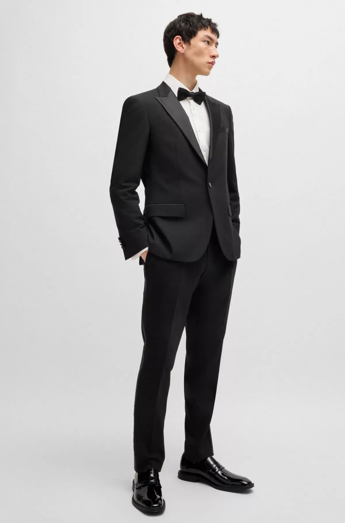HUGO BOSS Slip On-pennyloafers I Patentlæder Sort Flash Sale